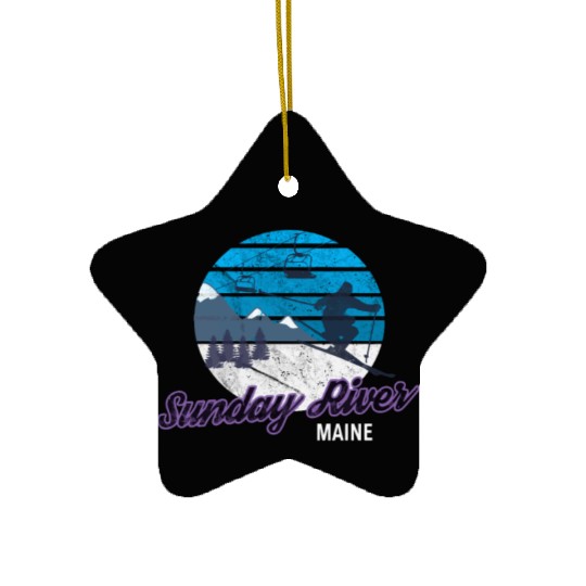 Sunday River Newry Maine New England Ski Snowboard Ceramic Ornaments