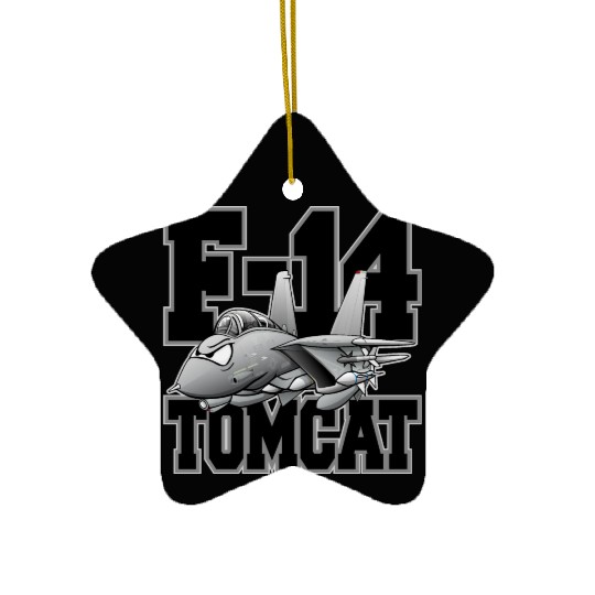 F-14 Tomcat Military Fighter Jet Aircraft Cartoon Ceramic Ornaments