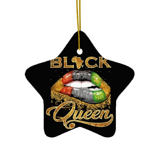 Black queen lips Ceramic Ornaments
