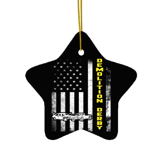 Demolition Derby Car crashing Motorsport Racing US Ceramic Ornaments