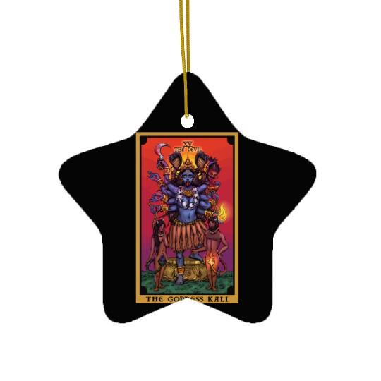The Goddess Kali The Devil Tarot Card Hindu Indian Ceramic Ornaments