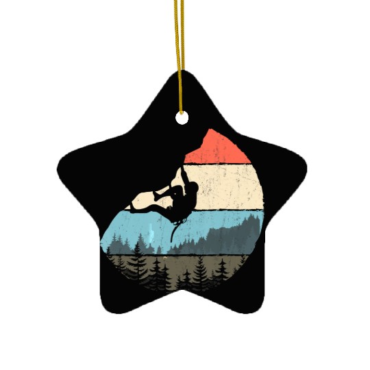 Vintage Style Rock Climbing Retro Bouldering Ceramic Ornaments