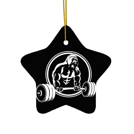 Gorilla Gym Fitness Pump Monkey Scream Ceramic Ornaments