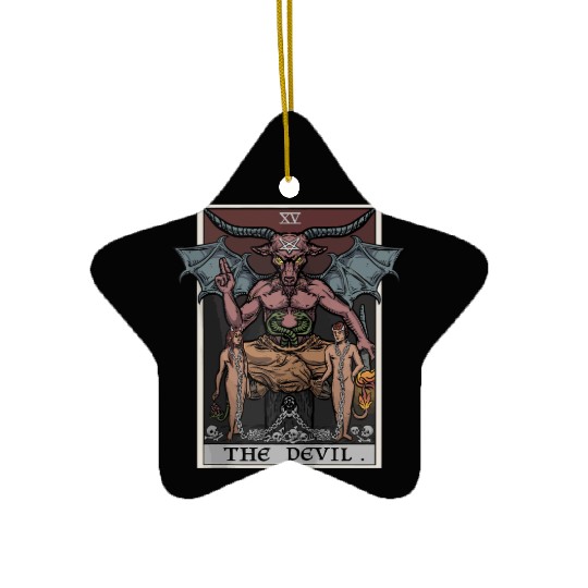 The Devil Tarot Card Halloween Baphomet Satanic Ba Ceramic Ornaments