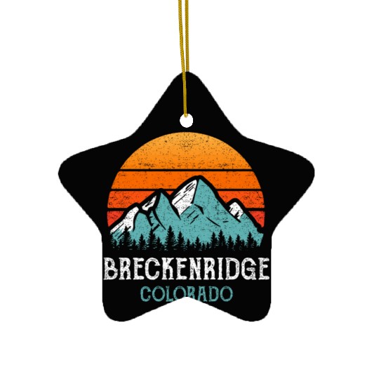 Vintage Breckenridge Ceramic Ornaments Retro Sun Mountains