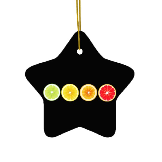 Lime Lemon Orange Vitamin Citrus Wheels of a Ceramic Ornaments