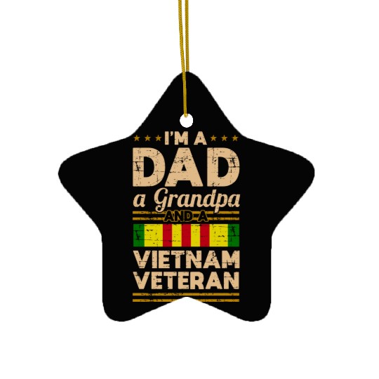 Dad Grandpa Vietnam Veteran Vintage Ceramic Ornaments