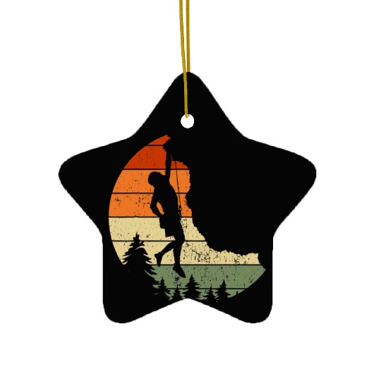 Retro Rock Climbing Vintage Climber Ceramic Ornaments