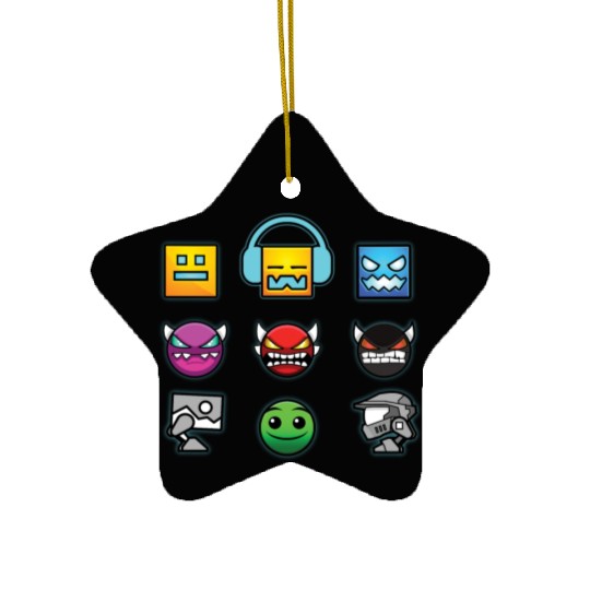 geometry dash insane Ceramic Ornaments