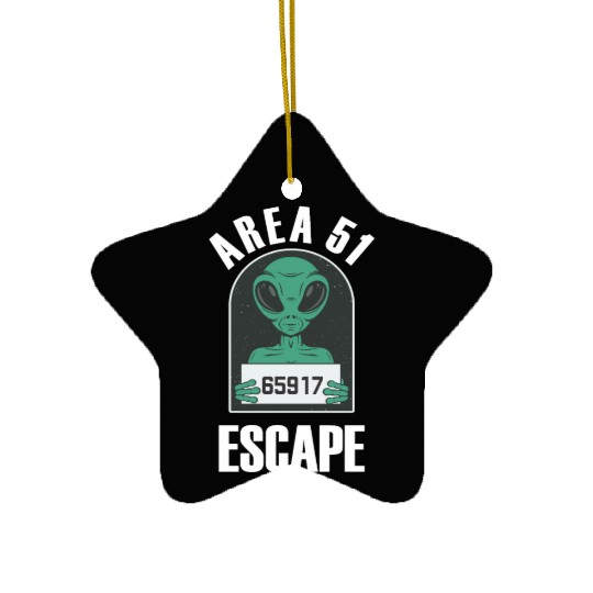 Area 51 Alien Mug Shot Escape Science Fiction Ceramic Ornaments