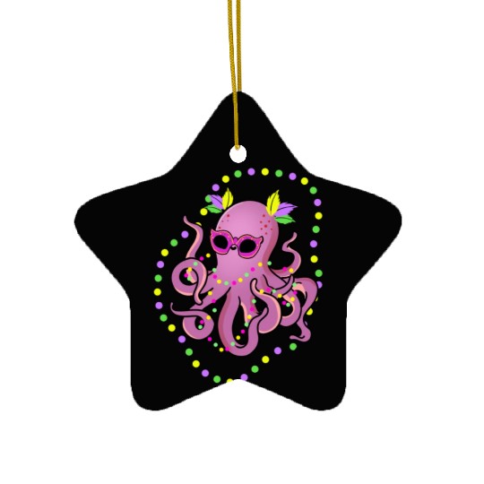 Mardi Gras Octopus For Octopus Lover Ceramic Ornaments