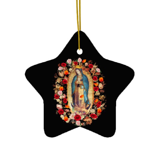 Our Lady Of Guadalupe Mexico Virgin Mary Tilma Pro Ceramic Ornaments