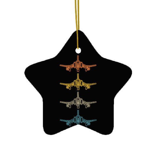 Retro F-4 Phantom Fighter Jet Vintage F4 Airplane Ceramic Ornaments