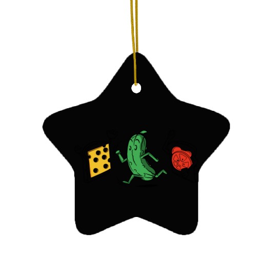 Baseball Pickle Runner Tomato Cheese Sandwich Joke Ceramic Ornaments