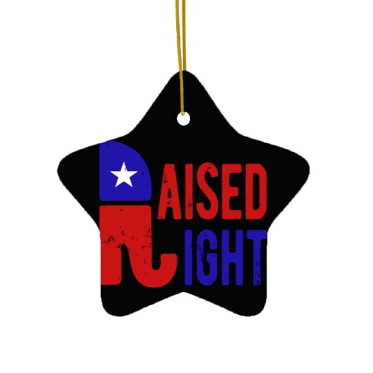 Raised Right Proud Republican Elephant Logo Usa Ceramic Ornaments