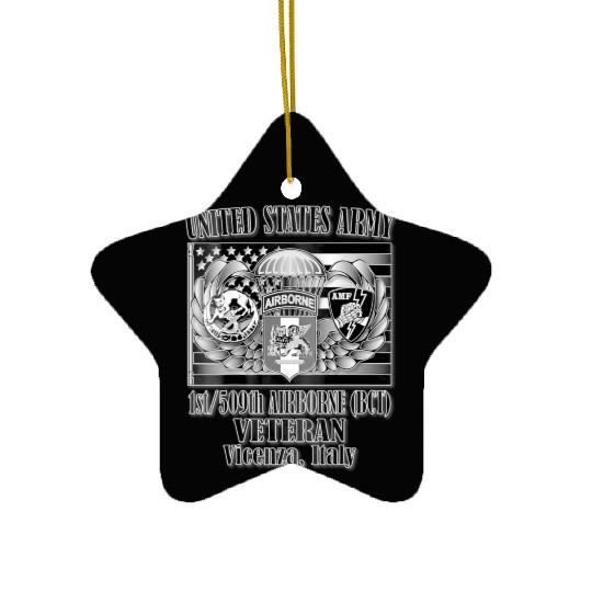 1 509th Airborne BCT Veteran Back Design Ceramic Ornaments