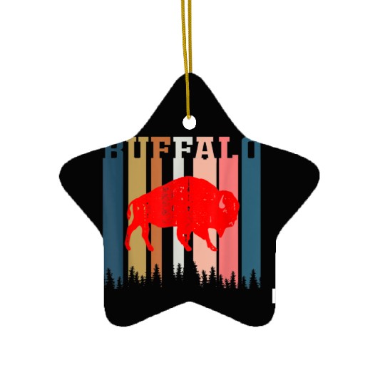 Vintage Retro Bills Fan Mafia Gift For Buffalo Fan Ceramic Ornaments