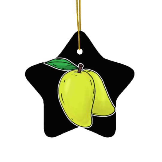 Mango hand drawn fruits summer Ceramic Ornaments
