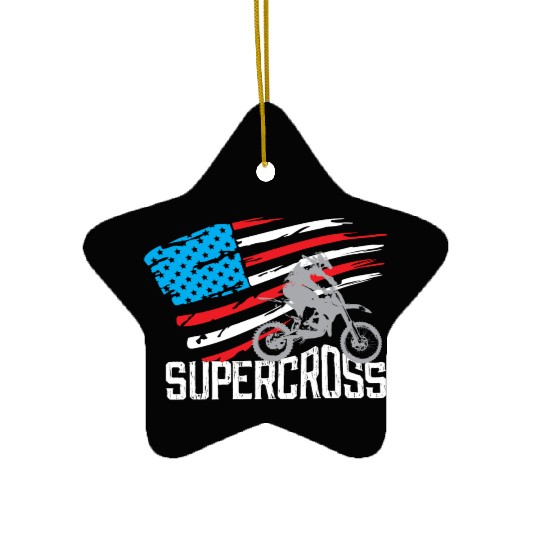 Supercross Motocross Racing Biker Ceramic Ornaments