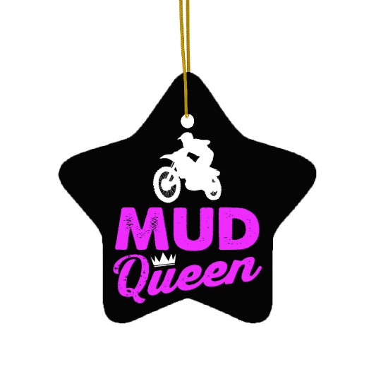 Motocross Girl Mud Queen Offroad Racing Dirt Muddy Ceramic Ornaments