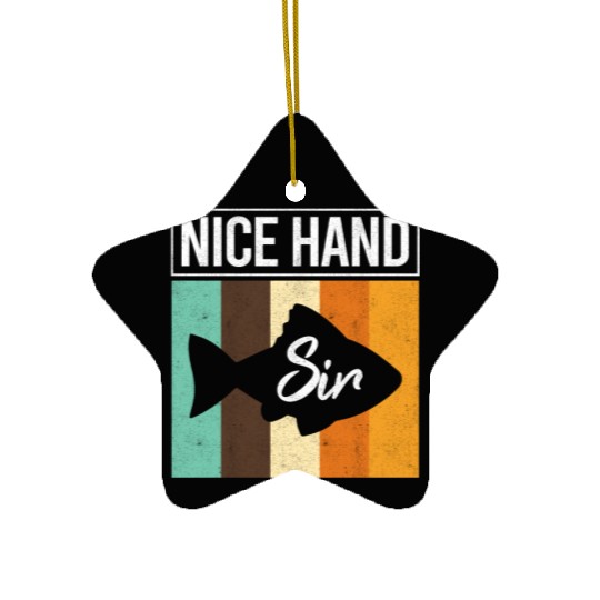 Nice Hand Sir Funny Poker Fish Gambler Texas Ceramic Ornaments