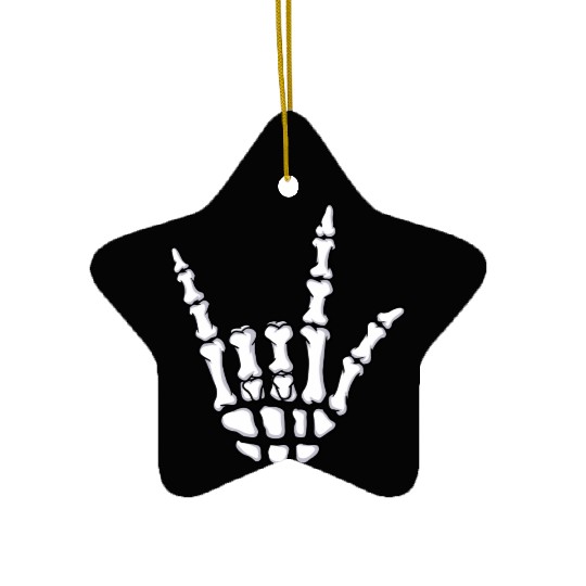 I Love You Sign Language Gift Skeleton Hand Hallow Ceramic Ornaments