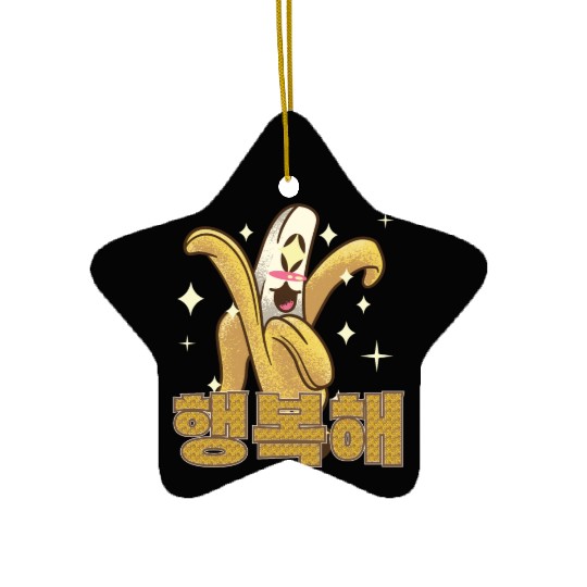 Funny Banana Korean Hangul Heng-bok-hae Ceramic Ornaments