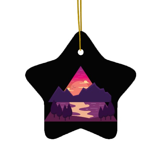 Purple Triangle Ceramic Ornaments