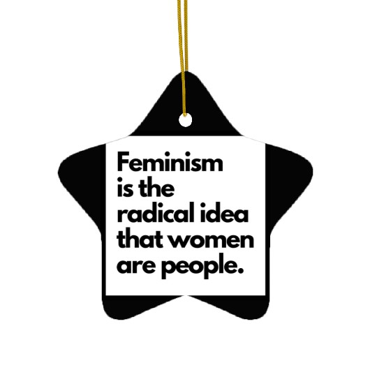 Feminism solid back sticker Ceramic Ornaments