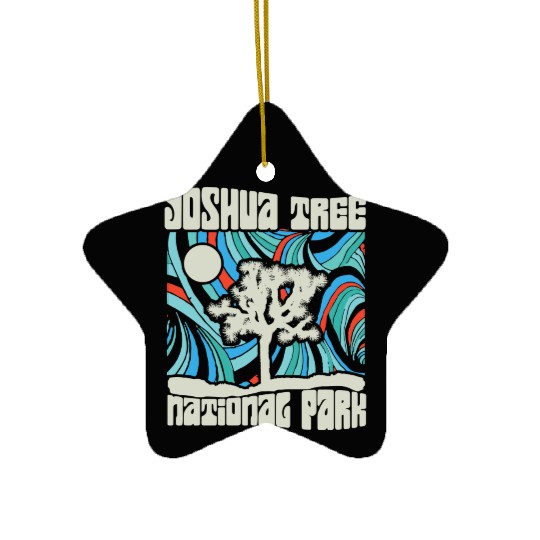 Joshua Tree National Park Retro Psychedelic 60S Ho Ceramic Ornaments