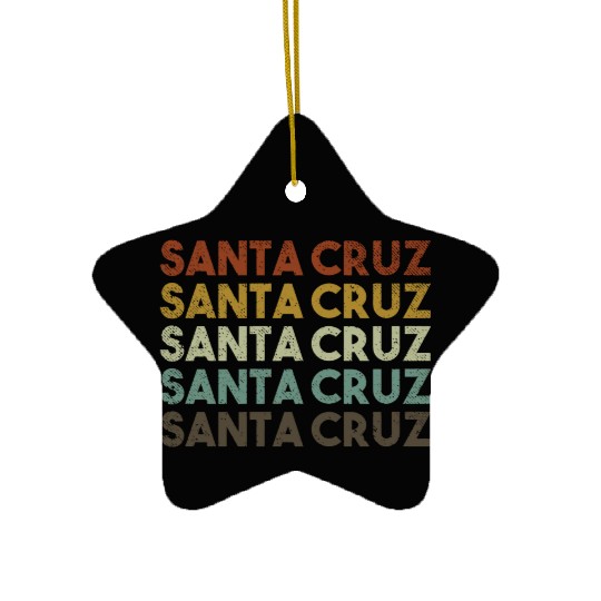 Retro Santa Cruz California Ceramic Ornaments