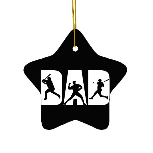 Baseball Dad and Son Matching Ceramic Ornaments