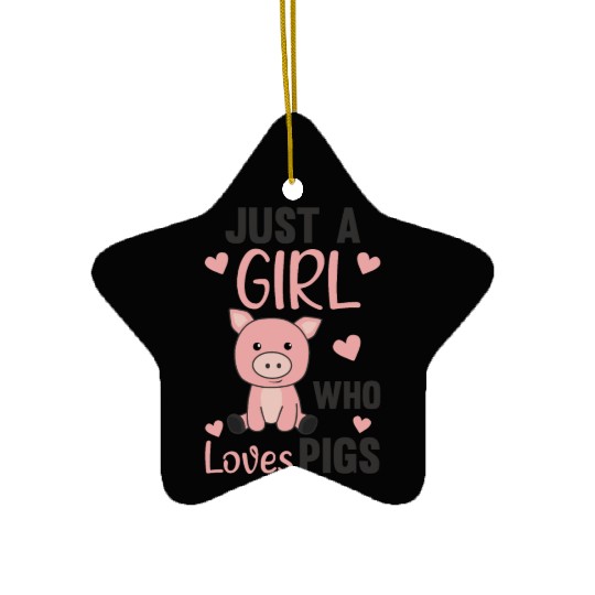 Just A Girl Who Loves Pigs Cute Pig Piglet Ceramic Ornaments