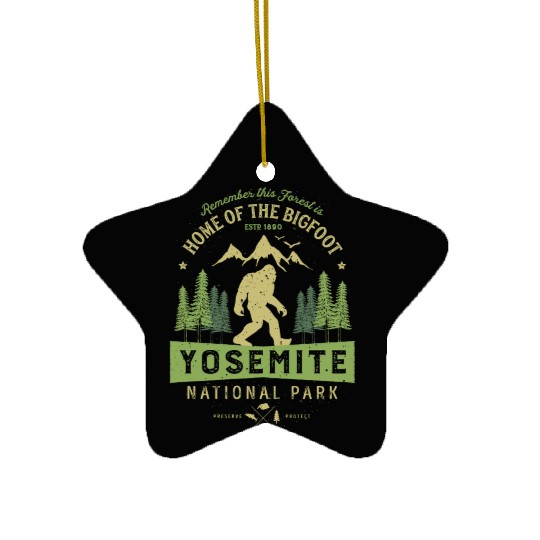 Yosemite National Park California Bigfoot Vintage Ceramic Ornaments