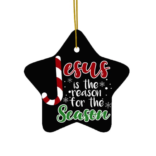 Jesus Is The Reason For The Season Christmas birth Ceramic Ornaments