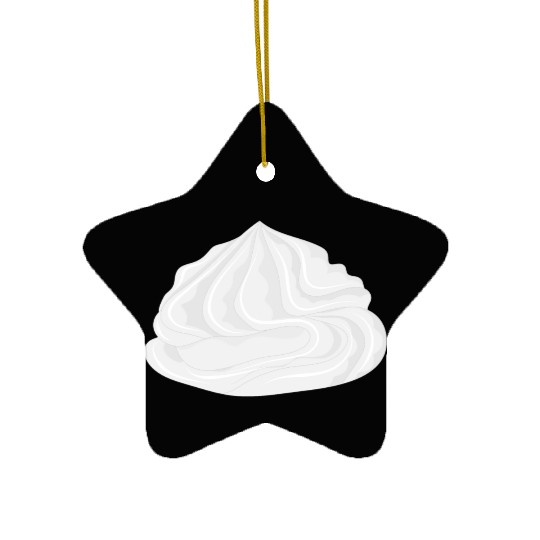 snow-white delicious whipped cream for garnish Ceramic Ornaments