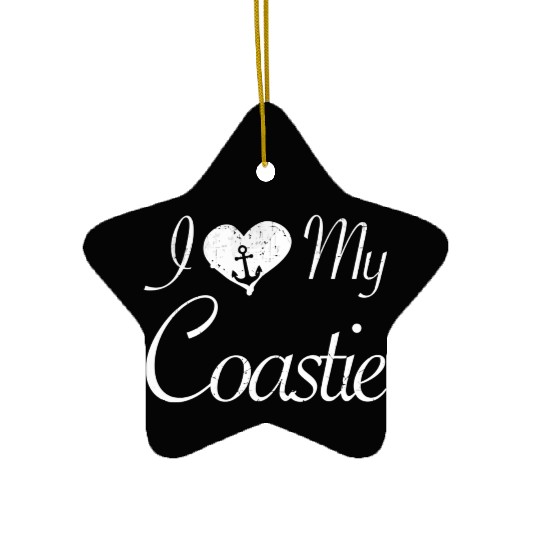I Love My Coastie Coast Guard Gift Ceramic Ornaments