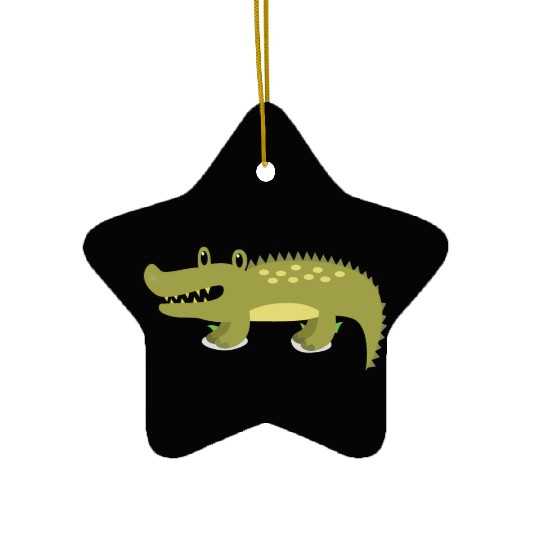 Funny Cool Cute Crocodile Alligator Reptile Ceramic Ornaments