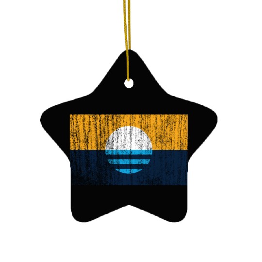 People'S Flag Of Milwaukee Vintage Style Distresse Ceramic Ornaments