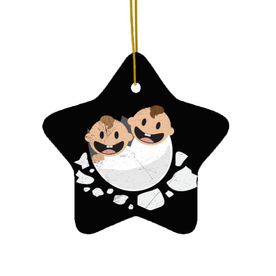 Baby Hatching Twins Newborn Funny Gift Idea Ceramic Ornaments