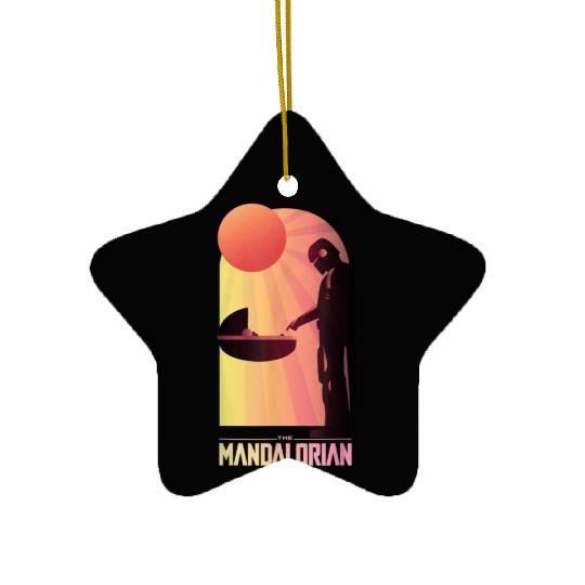 Star Wars The Mandalorian The Child Sunset Meeting Ceramic Ornaments