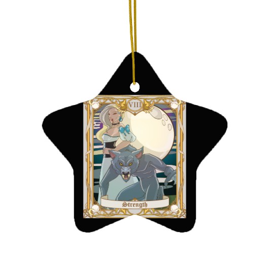 Strength Tarot Card, Major Arcana Anime Vampire Ceramic Ornaments