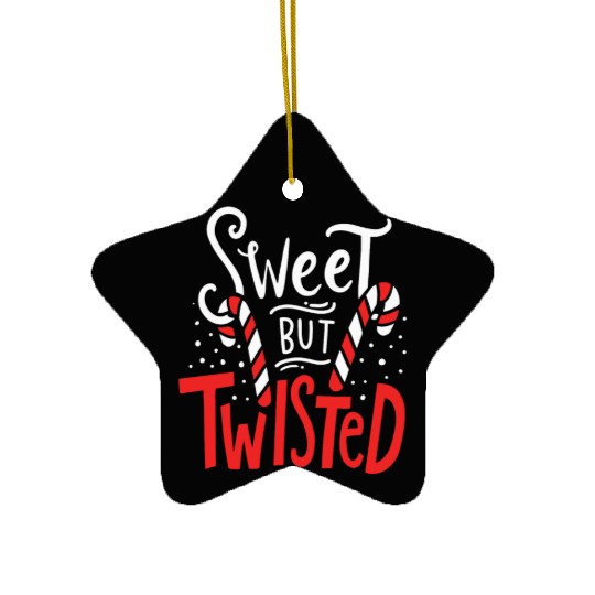 Sweet But Twisted Funny Christmas Candy Lollipop C Ceramic Ornaments