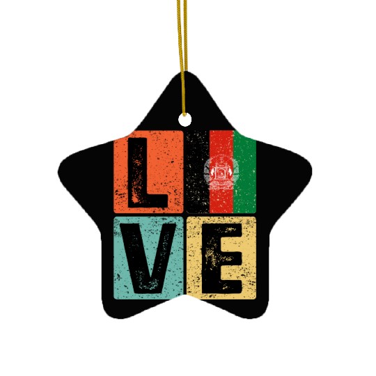 I Love Afghanistan Flag for Afghan Pride Ceramic Ornaments