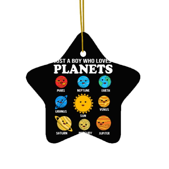 Solar System Science Just A Boy Who Loves Planets Ceramic Ornaments