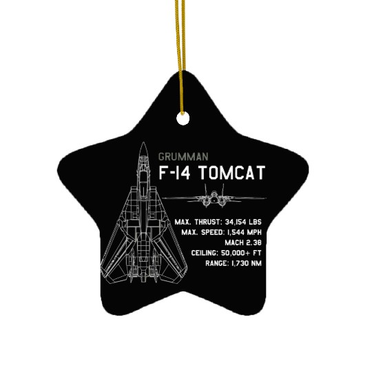 F 14 Tomcat Schematics Ceramic Ornaments