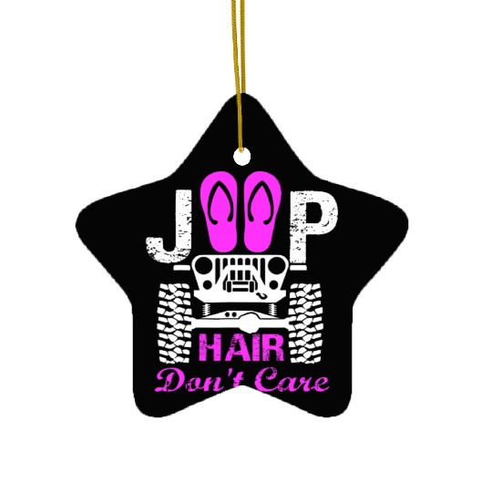 Jeep Hair Don't Care Ceramic Ornaments