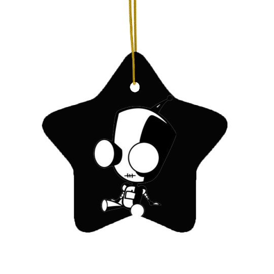 black and white robot Ceramic Ornaments