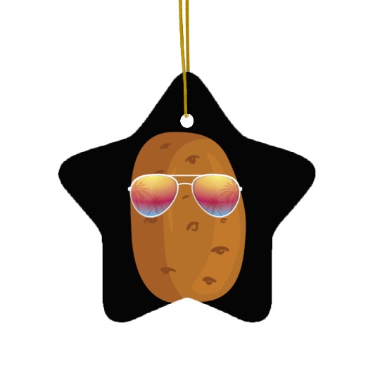 Potato With Sunglasses Ceramic Ornaments