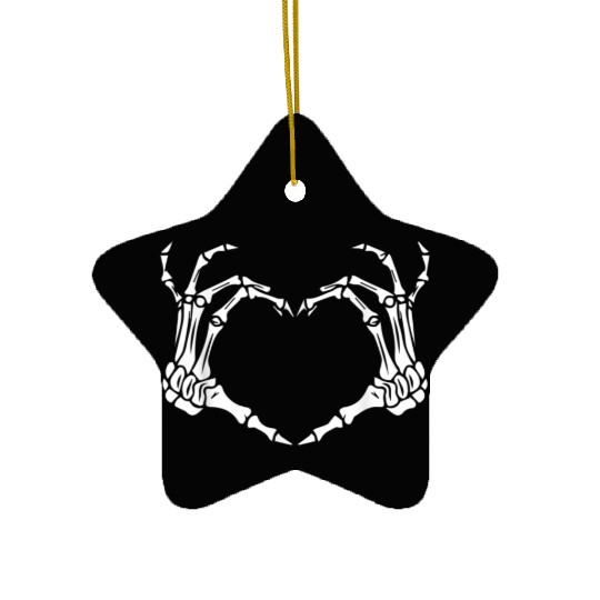 Skeleton Hand Heart Sign Bones Costume Funny Ceramic Ornaments